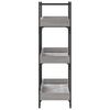 vidaXL Bookcase Grey Sonoma Engineered wood, metal Medium