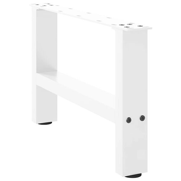 vidaXL Coffee Table Leg Set of 2 White Powder-Coated Steel