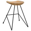 vidaXL Stool Natural Solid Teak Wood Compact Sturdy Stool Round