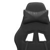 vidaXL Gaming Chair with Footrest Black Faux Leather