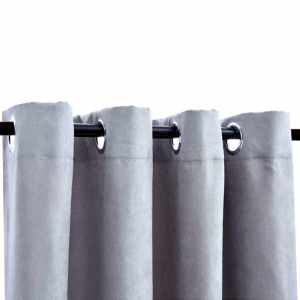 vidaXL Blackout Curtains with Metal Rings 2 pcs Grey 55.1x96.5"