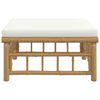 vidaXL Garden Footstool Cream White Bamboo, Fabric (100% polyester), Foam