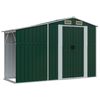 vidaXL Garden Shed Green Galvanized Steel, Polypropylene Large