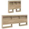 vidaXL Storage Headboard Sonoma Oak 35.43 in Engineered Wood