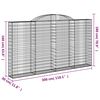 vidaXL Arched Gabion Baskets 3 pcs 118.1x11.8x160/180" Galvanised Iron