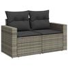 vidaXL Garden Sofa Set Grey PE rattan 6 Piece Adjustable Armrests