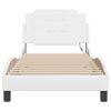 vidaXL Bed Frame with LED without Mattress "Zadar" White 39.4"x74.8"