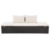 vidaXL Lounge Bed Black PE Rattan 76.8 x 23.6 in Multi-Position Backrest