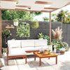 vidaXL Garden Lounge Set Cream Solid Acacia wood Large Modular