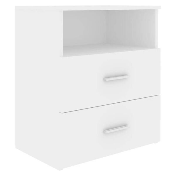 vidaXL Bed Cabinet White Sturdy Engineered Wood Medium