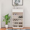 vidaXL Wooden Shoe Cabinet White Solid Pine Wood Medium