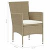 vidaXL Dining Set Beige chair, Cream cushion, Black table