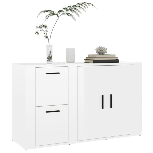 vidaXL Sideboard High gloss white Engineered wood