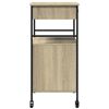 vidaXL Kitchen Trolley Sonoma Oak 22"x16.9"x35.2" Engineered Wood