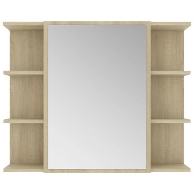 vidaXL Bathroom Mirror Cabinet Sonoma Oak 31.5"x8.1"x25.2" Chipboard