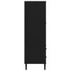 vidaXL Wardrobe Black Solid Pine Wood, Engineered Wood, Poly Rattan