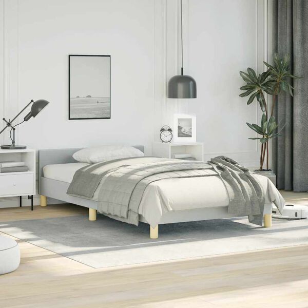 vidaXL Bed Frame With Headboard Light grey