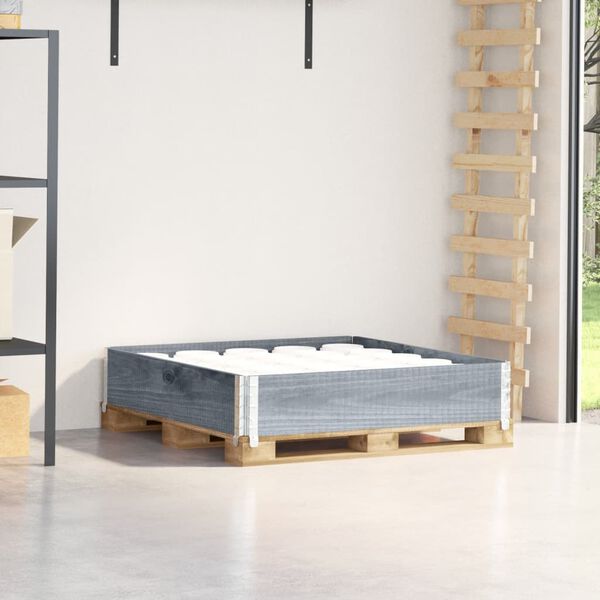 vidaXL Pallet Collar Grey 39.4x39.4" Solid Wood Pine