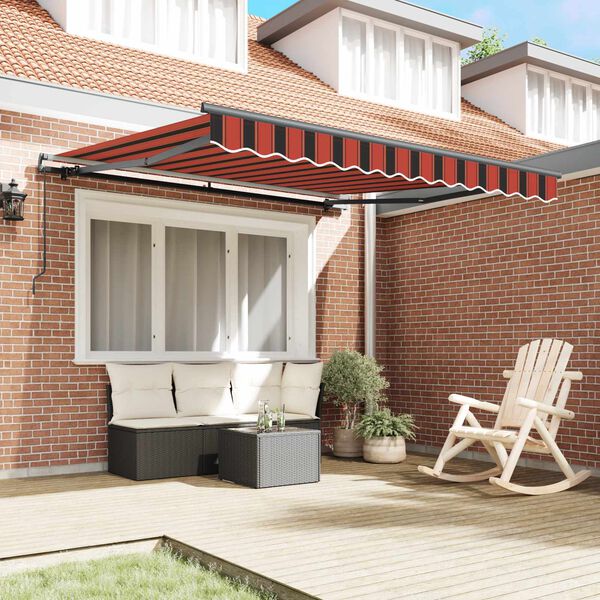 vidaXL Retractable Awning Manual Orange and brown 118.11 x 98.43 in