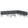 vidaXL Bench Set Black Powder-coated steel and polyester Large Modular