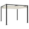 vidaXL Garden Gazebo Cream, Anthracite Steel, Polyester Large