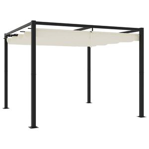 vidaXL Garden Gazebo Cream, Anthracite Steel, Polyester Large