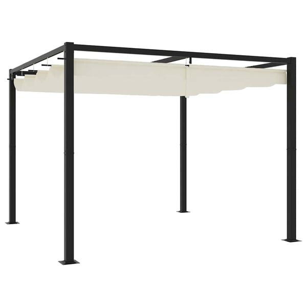 vidaXL Garden Gazebo Cream, Anthracite Steel, Polyester Large