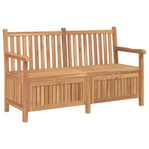 vidaXL Bench with Door Brown 59.06 x 23.62 x 35.43 in Solid Teak Wood