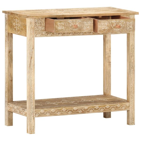 vidaXL Console Table Natural wood Solid Mango Wood 31.5 x 13.8 x 29.1 in