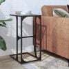 vidaXL Side Table Clear glass and steel Steel and clear glass Small