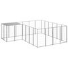 vidaXL Dog Kennel Silver Powder-Coated Steel Large Durable Dog Kennel