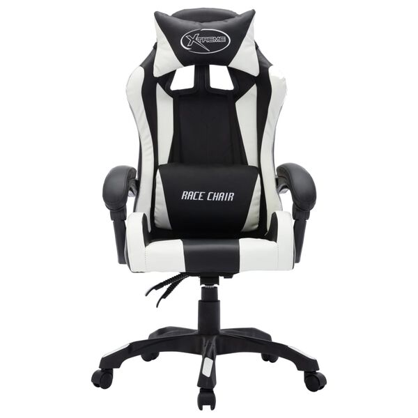 vidaXL Racing Chair White and Black