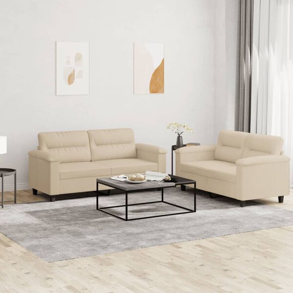 vidaXL Sofa Set Cream
