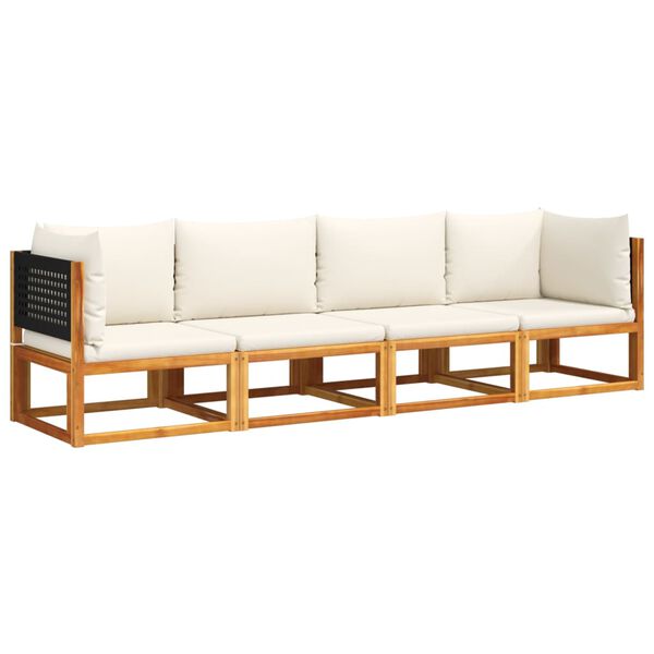 vidaXL Garden Sofa Set Black Solid Acacia wood Large Modular