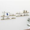 vidaXL Wall Shelf Set of 4 White and Sonoma Oak MDF 45.3 in Wall Shelf
