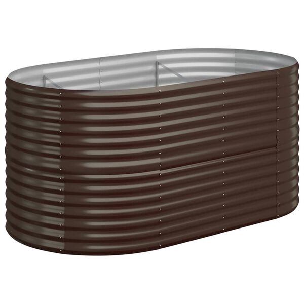 vidaXL Garden Raised Bed Brown Powder-coated steel 59.8x31.5x26.8 in