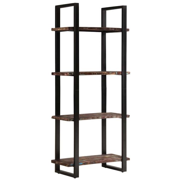 vidaXL Bookcase Mixed color Solid reclaimed wood and powder-coated iron