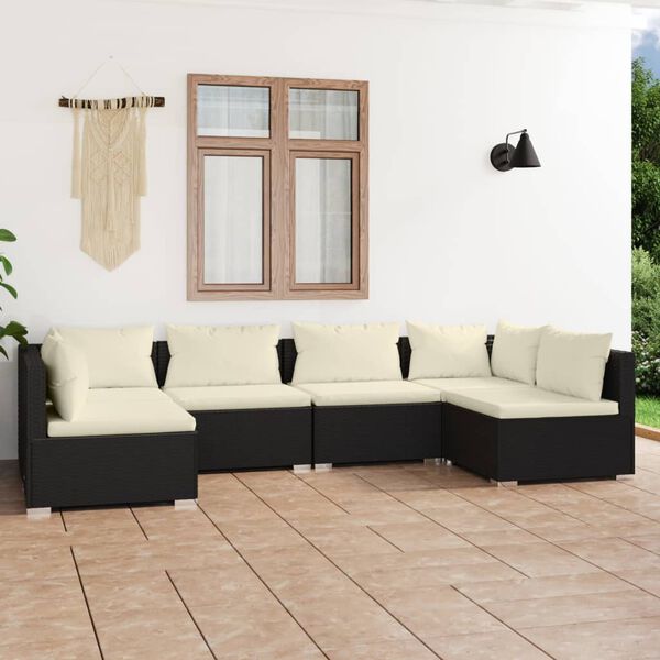 vidaXL Garden Lounge Set Black