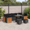 vidaXL Garden Sofa Set with Cushion 13 pcs Black Poly Rattan