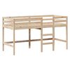 vidaXL Loft Bed Natural Wood Solid Pine Wood Twin Loft Bed Rectangular