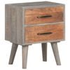 vidaXL Bedside Cabinet Grey and honey brown