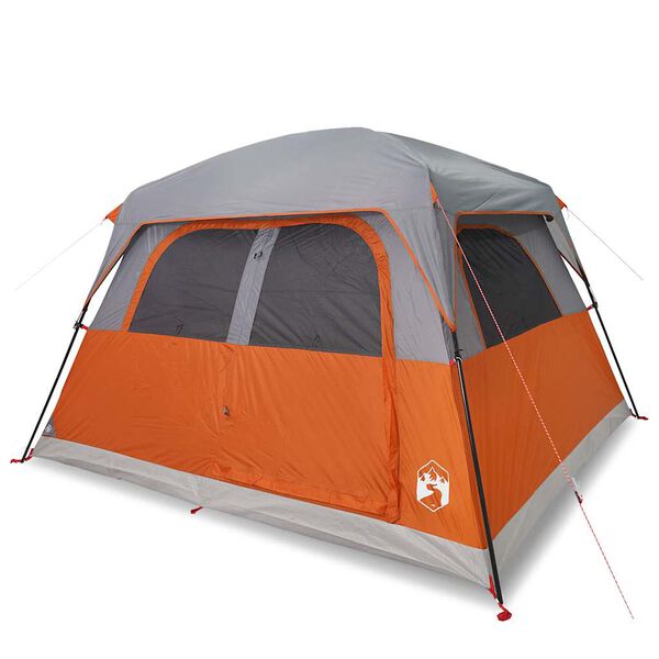 vidaXL Family Tent Cabin 6-Person Orange Waterproof