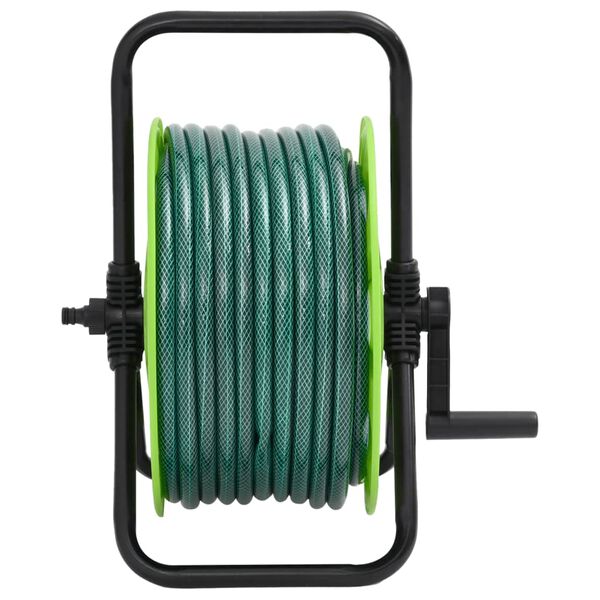vidaXL Free Standing Green Hose Reel with 65.6 ' Hose PVC