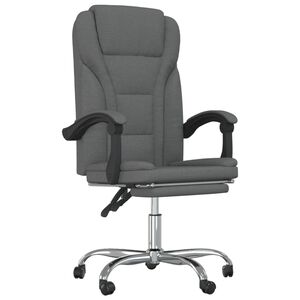 vidaXL Reclining Office Chair Dark Gray 100% polyester, Metal, Plywood