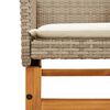 vidaXL Garden Chair Beige PE rattan, solid acacia wood, powder-coated steel