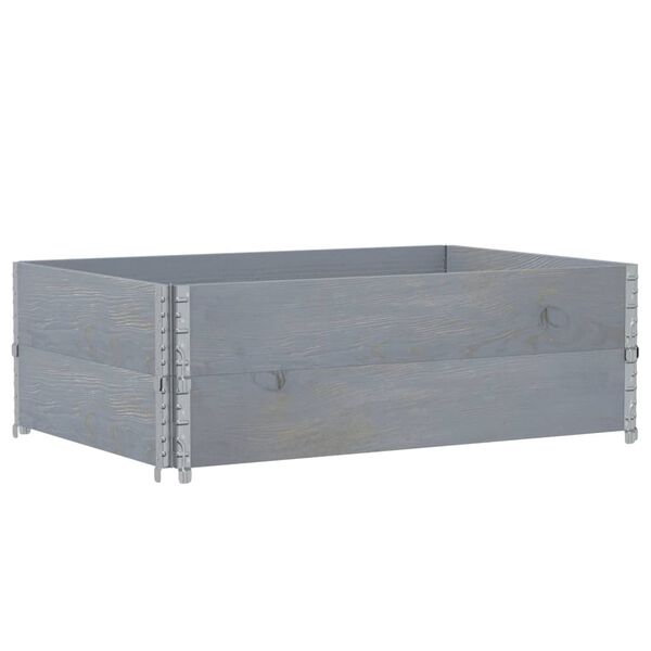 vidaXL Pallet Collars 2 pcs Grey 47.2x31.5" Solid Wood Pine