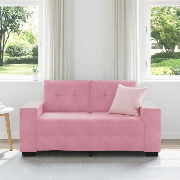 vidaXL Sofa Pink 62.99 x 30.31 x 32.28 in Fabric