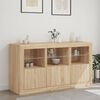 vidaXL Sideboard Sonoma Oak Engineered Wood, Glass Large Sideboard