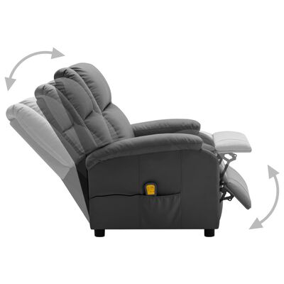 vidaXL Electric Massage Recliner Anthracite Faux Leather