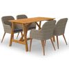 vidaXL 5 Piece Patio Dining Set Brown